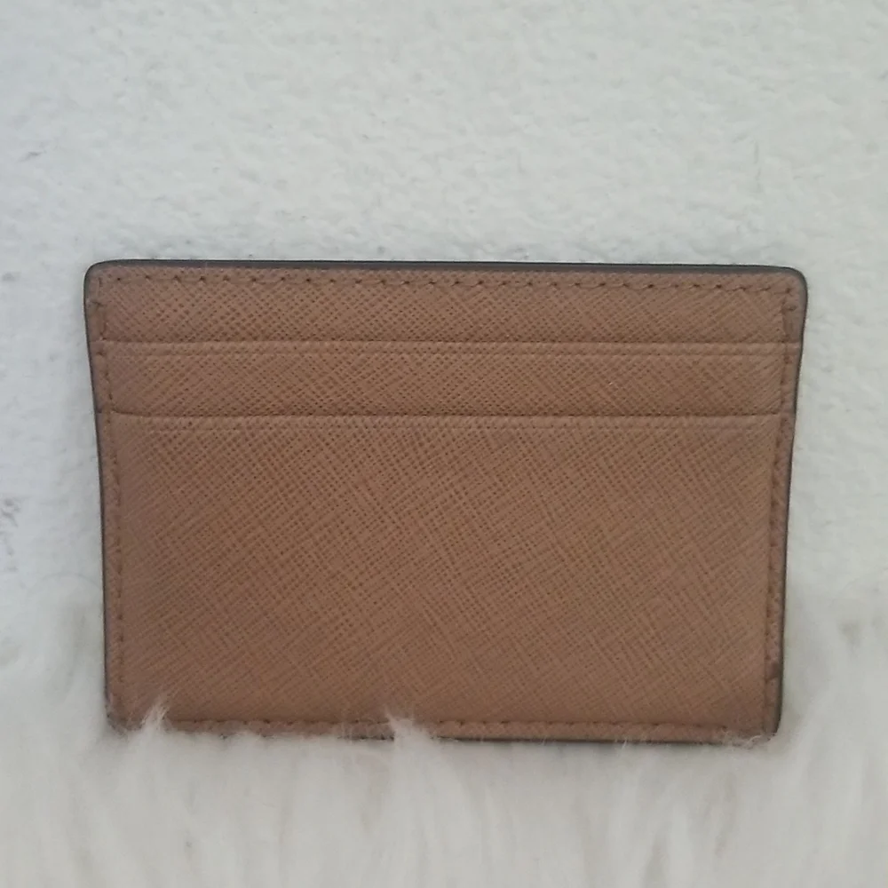 MICHAEL MICHAEL KORS Jet Set Card Holder Saffiano Leather Tan - Picture 4 of 5